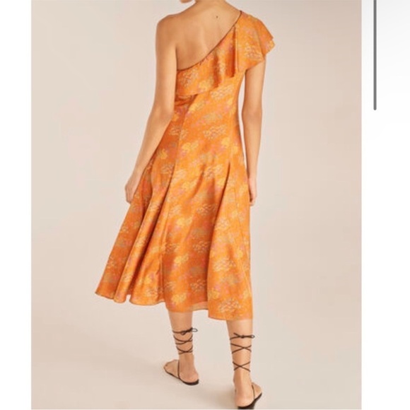 Rebecca Taylor Isabelle One-Shoulder Silk Midi Dress - Picture 3 of 7